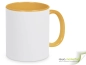 Preview: Color- Keramik- Kaffeebecher sonnengelb / weiß inkl. personalisiertem Aufdruck