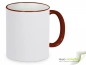 Mobile Preview: Ring- Keramik- Kaffeebecher bordeaux - weiß inkl. individuellem Aufdruck