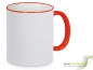 Mobile Preview: Ring- Keramik- Kaffeebecher rot - weiß inkl. individuellem Aufdruck