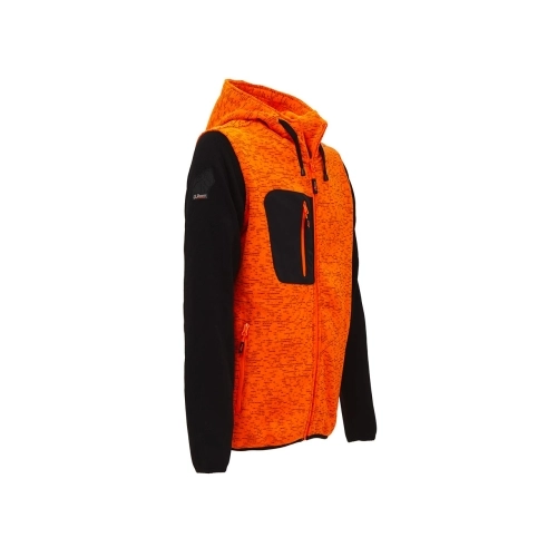 Sweatshirtjacke mit Kapuze Modell RAINBOW in Orange Fluo