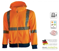 Sweatshirt Jacke mit reflektierenden Streifen Modell MELODY in Orange Fluo